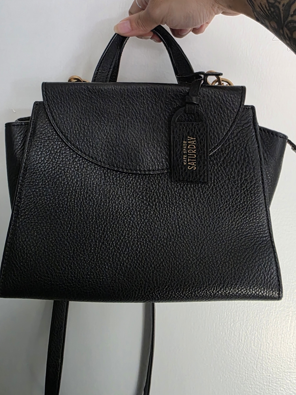 Kate Spade Saturday Black Leather Top-Handle Satchel - Small